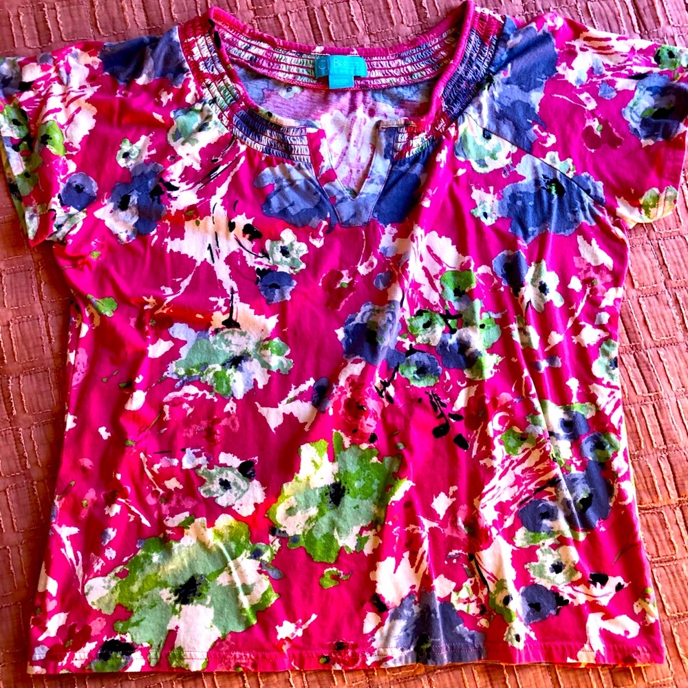 Pink floral tee